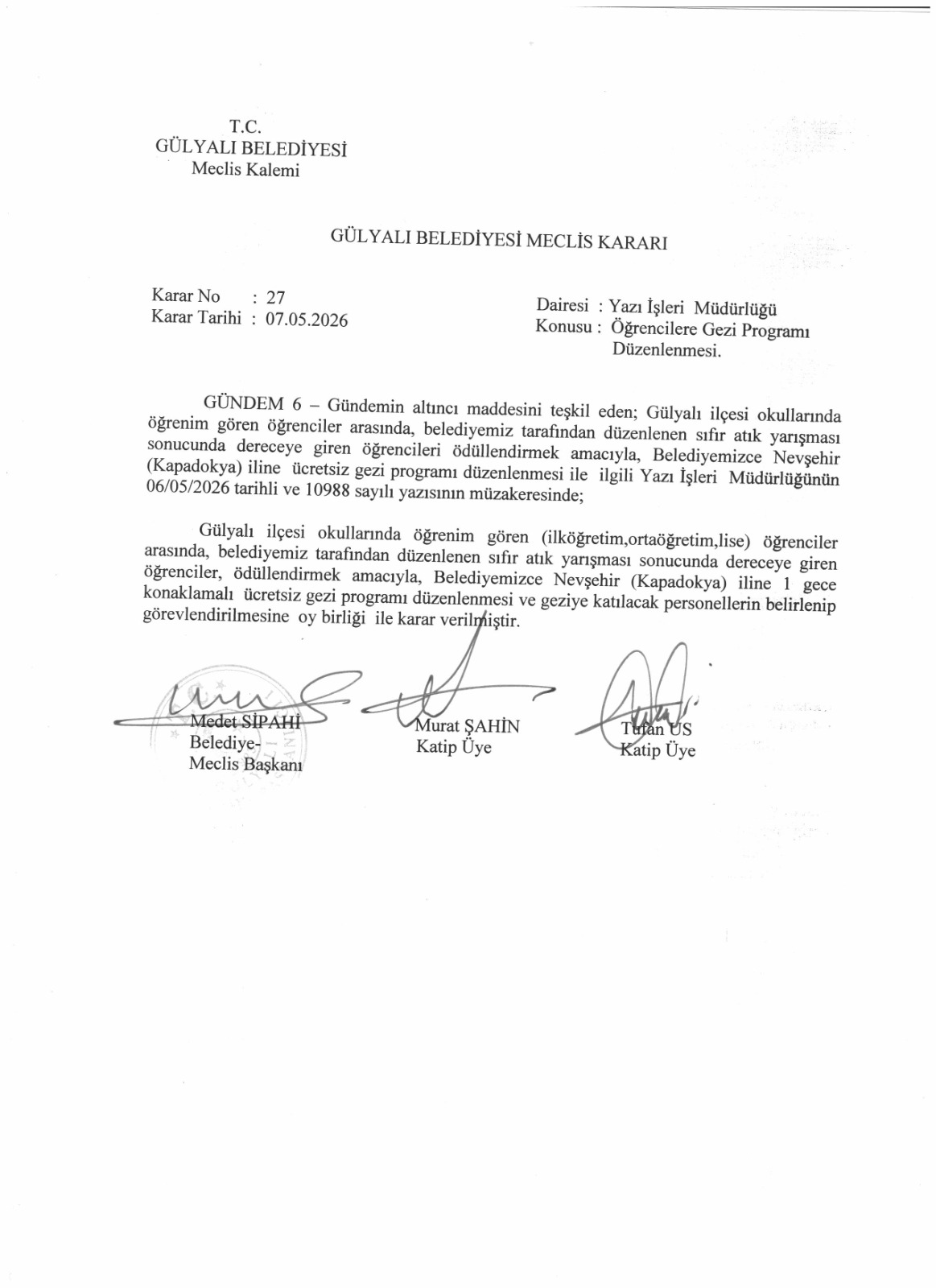 EYLÜL AYI OLAĞAN BELEDİYE MECLİSİ TOPLANTISI