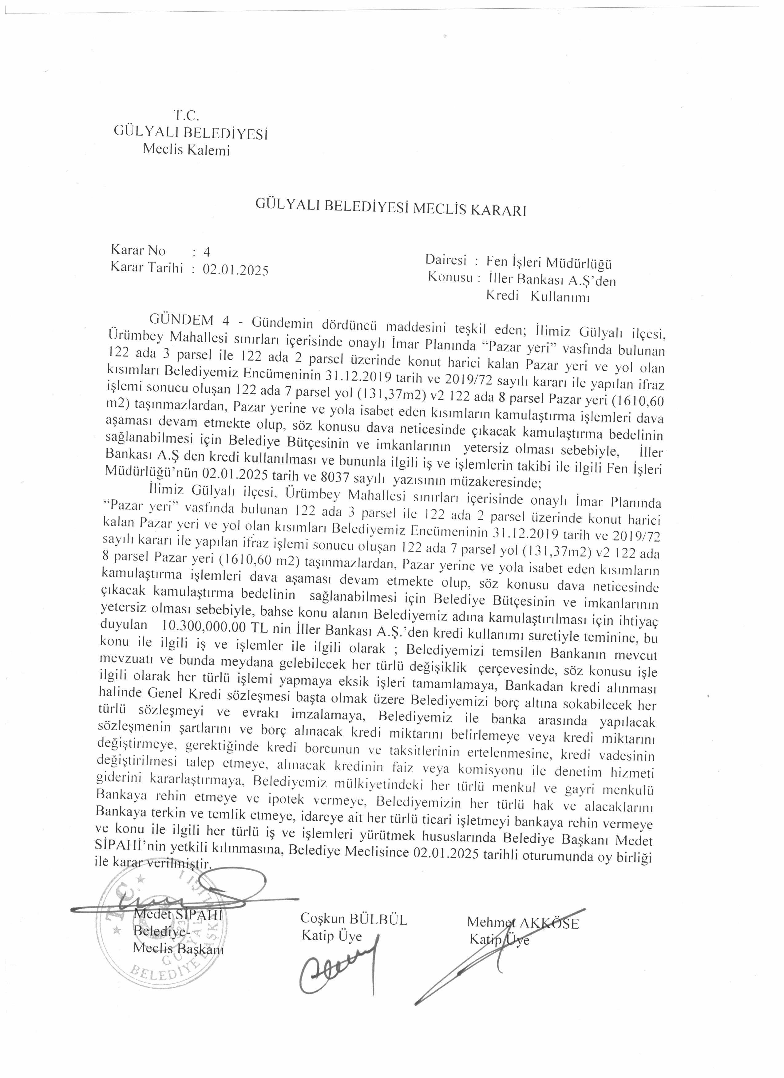 OCAK AYI MECLİS KARARI