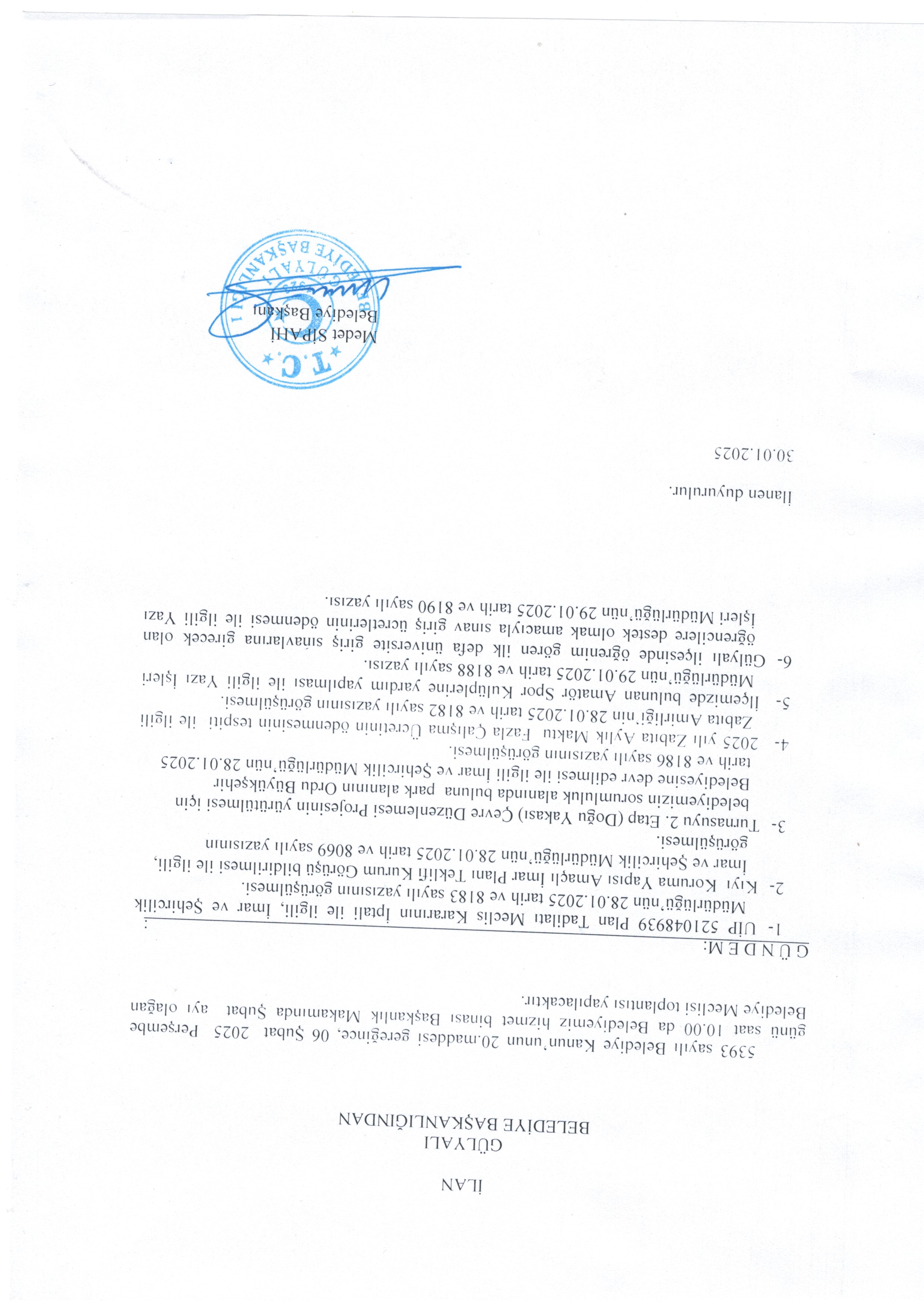 ŞUBAT AYI OLAĞAN MECLİS TOPLANTISI