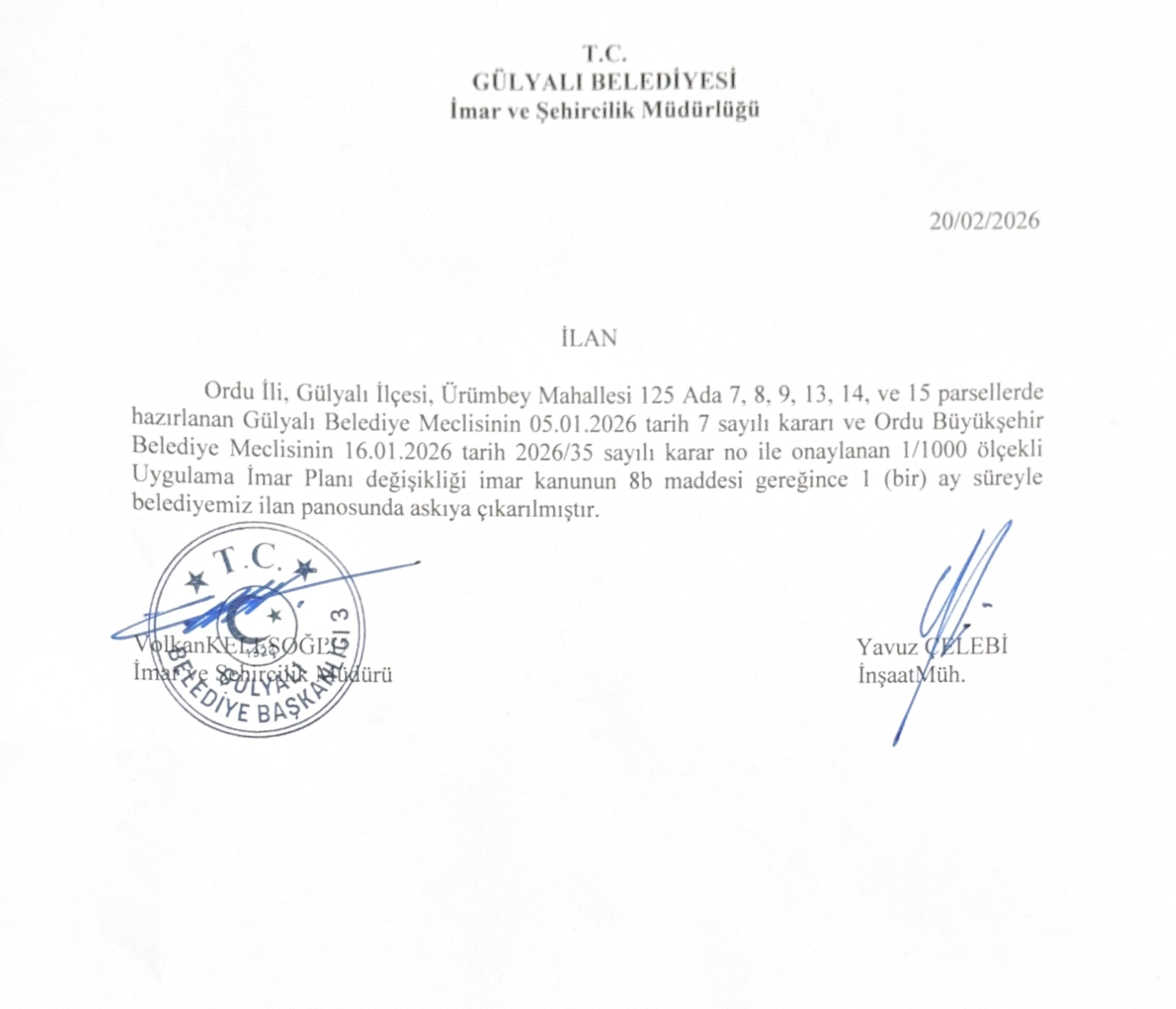 İMAR PLAN TADİLATI